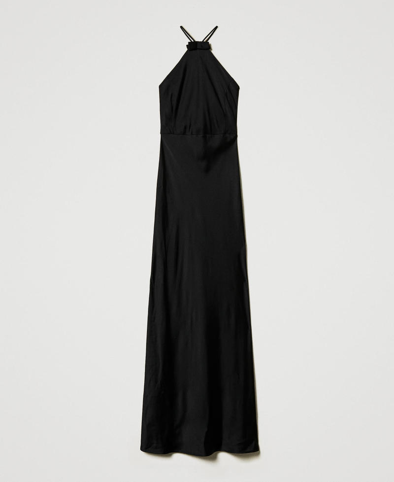 Long satin halter dress