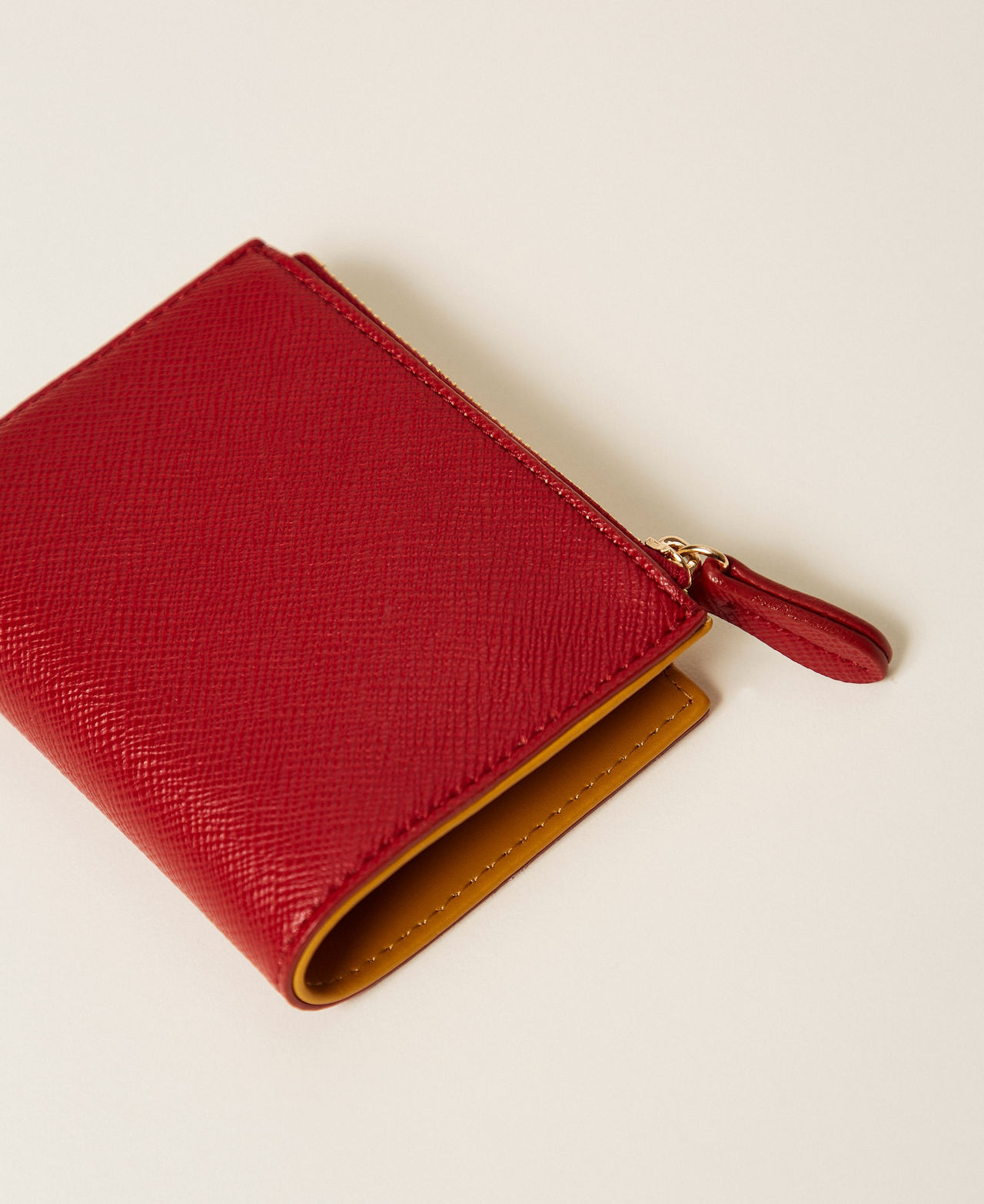Small wallet with lettering logo Two-tone Pompeiano Red/Mustard Woman 262TH7052_13810_02