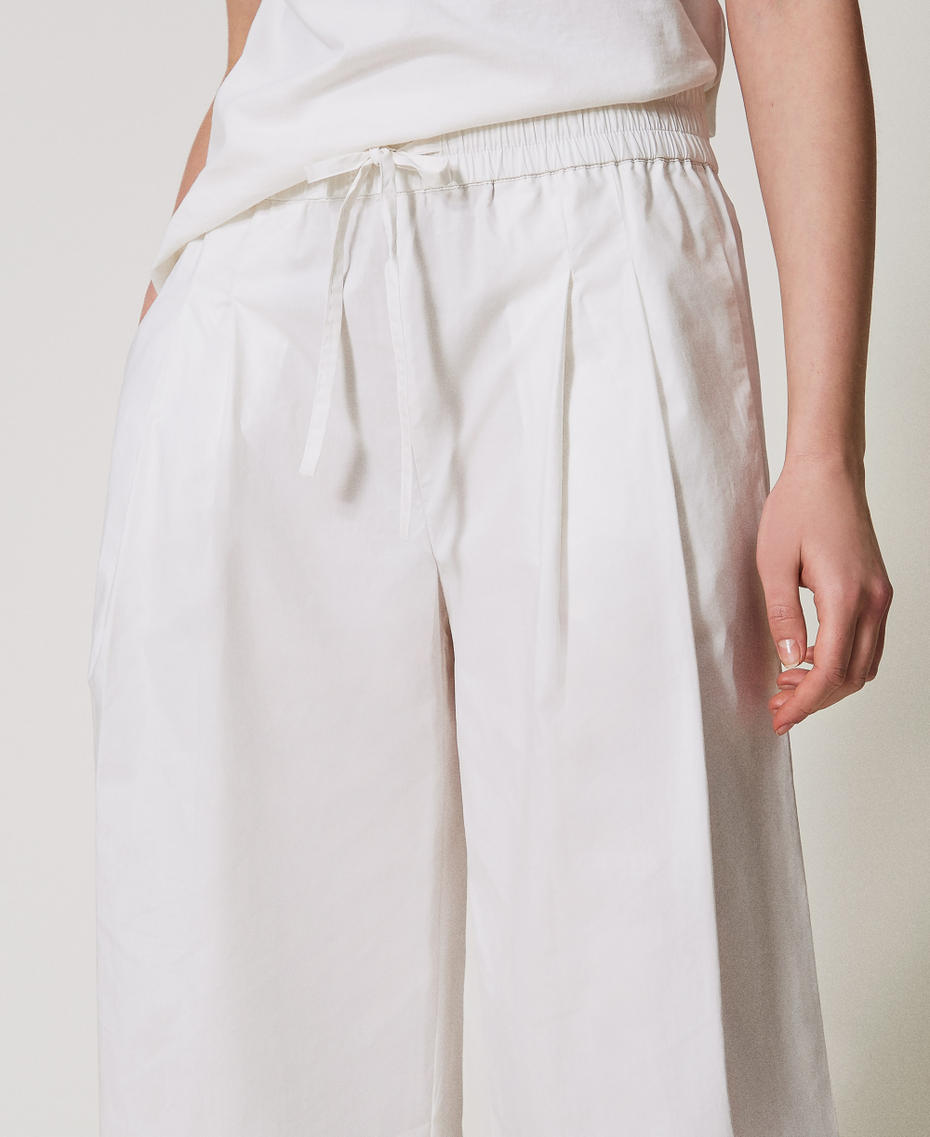 Poplin palazzo trousers White Snow Woman 251TT2120_00282_04