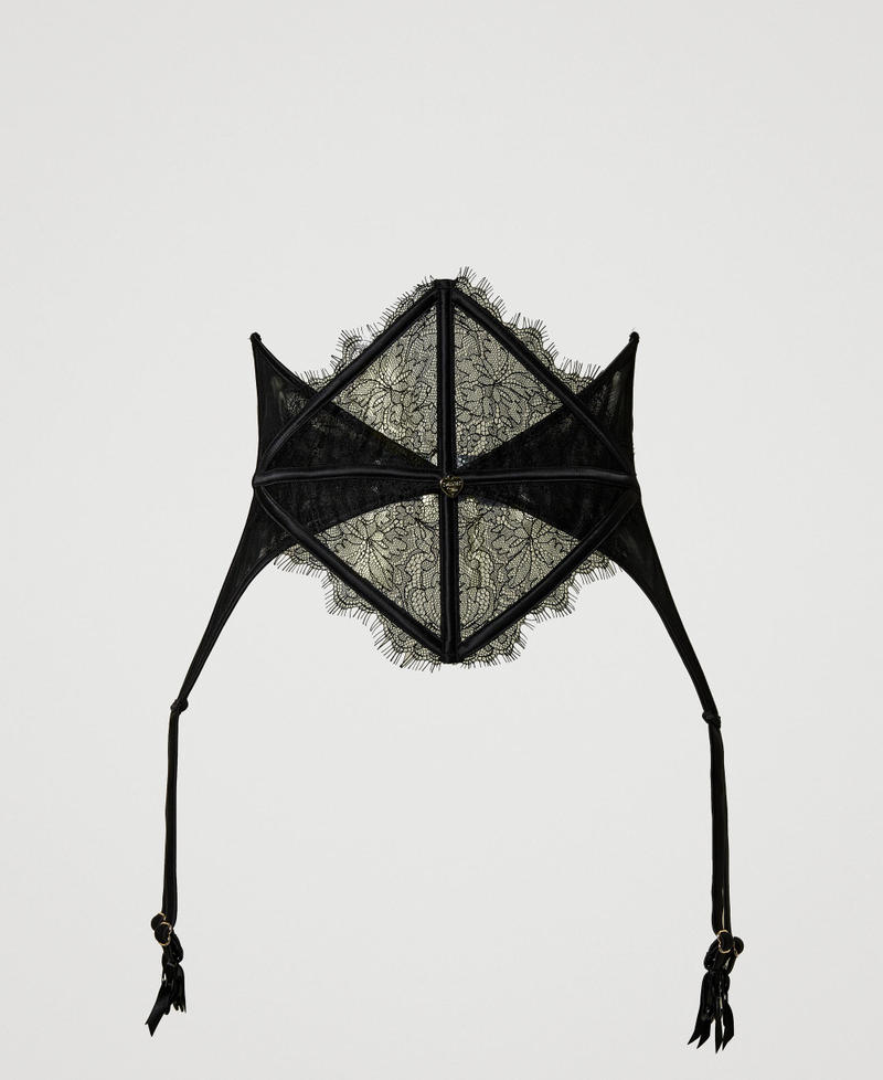 Lace and tulle garter Black Woman 242LL6JXX_00006_S0