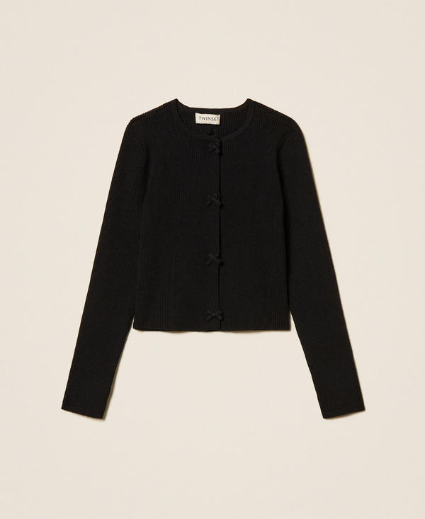 Cardigan pour fille en maille avec nœuds