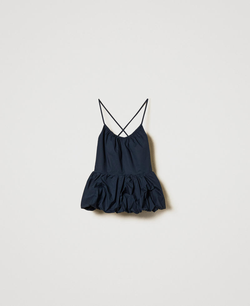 Poplin flounce top Deep Blue Woman 251AP2302_03585_0S