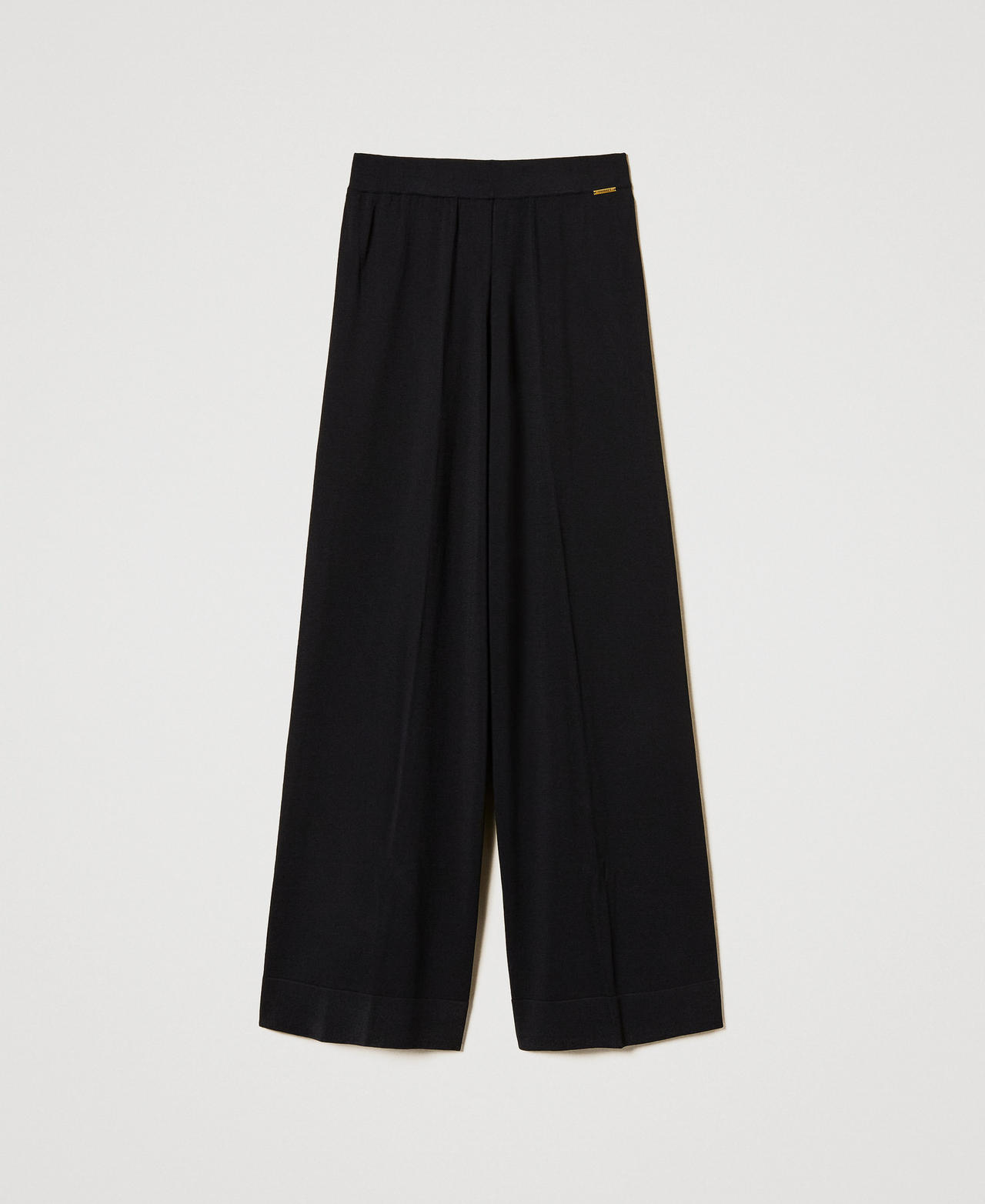 Knit trousers with lurex stripe Black Woman 251LL3DBB_00006_0S