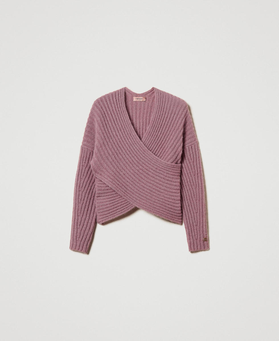 Dual-use mohair blend jumper Ruby Chocolate Pink Woman 242TT3374_11945_S0