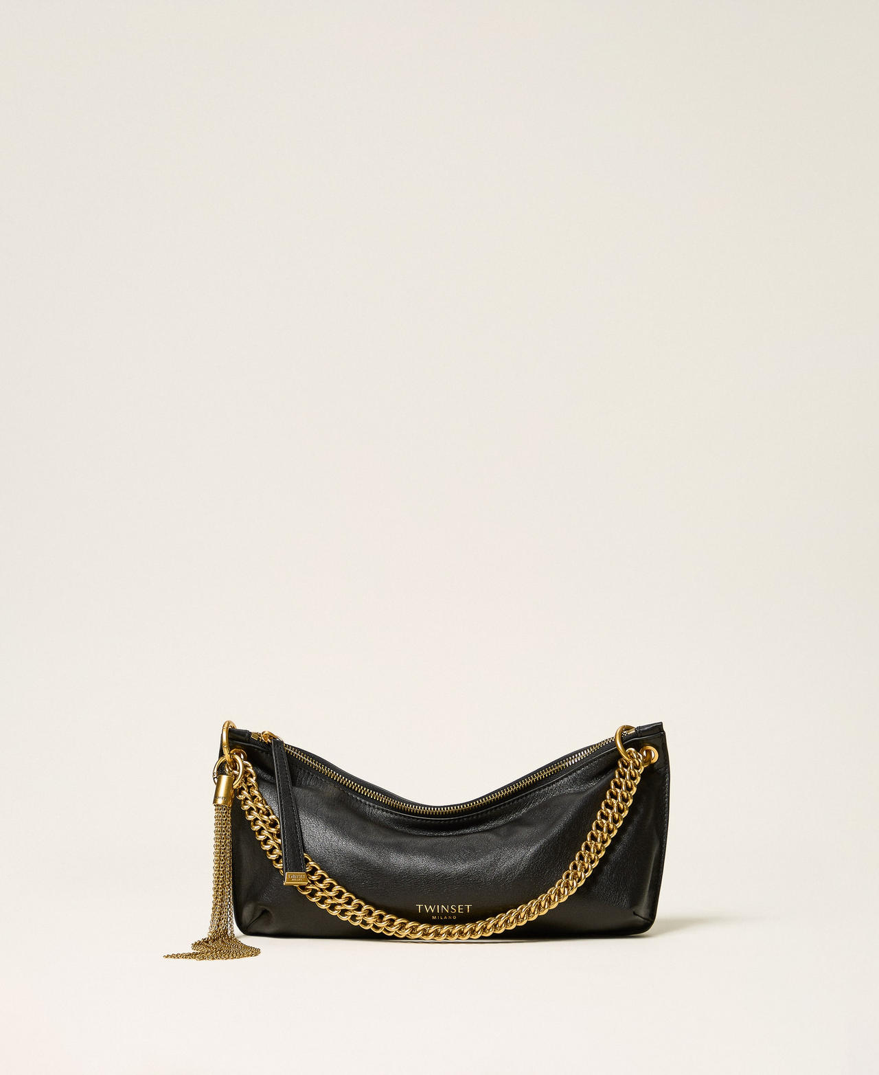Twinset Besace en cuir avec pompon