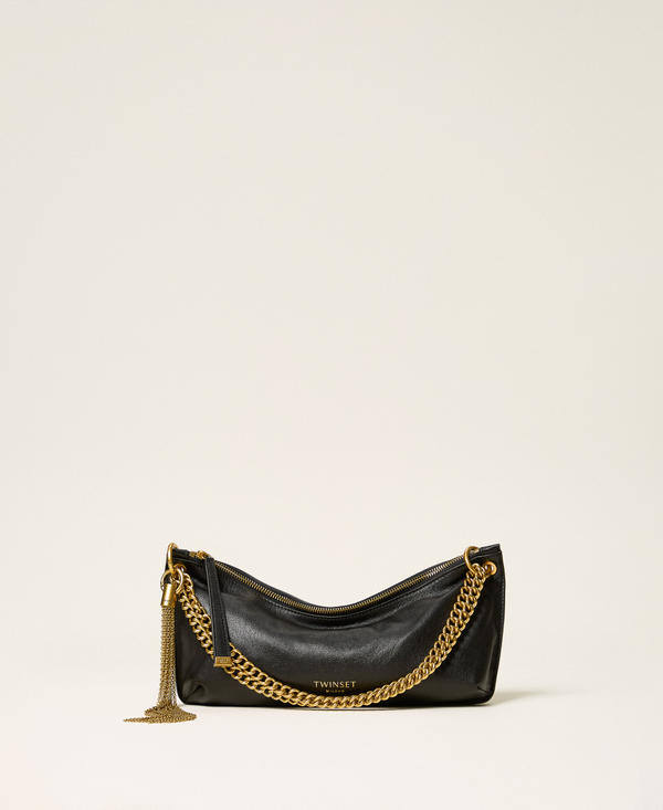 Hobo-Tasche aus Leder mit Quaste
