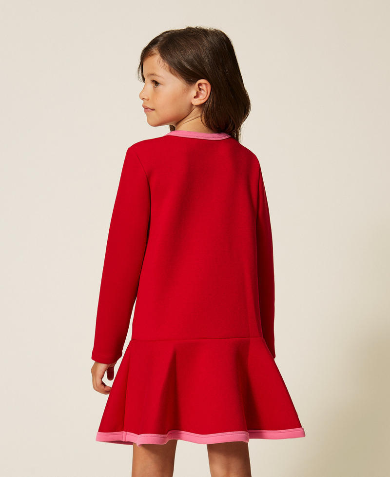 Robe courte fille en scuba avec n&oelig;ud