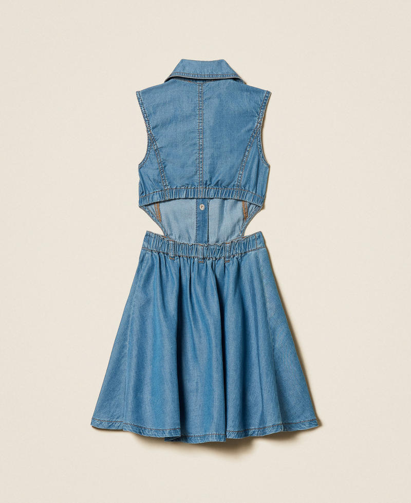 Robe courte en chambray avec d&eacute;coupe Chambray Bleu &laquo;&nbsp;Mid Blue&nbsp;&raquo; Fille 261GJ2074_13235_S1