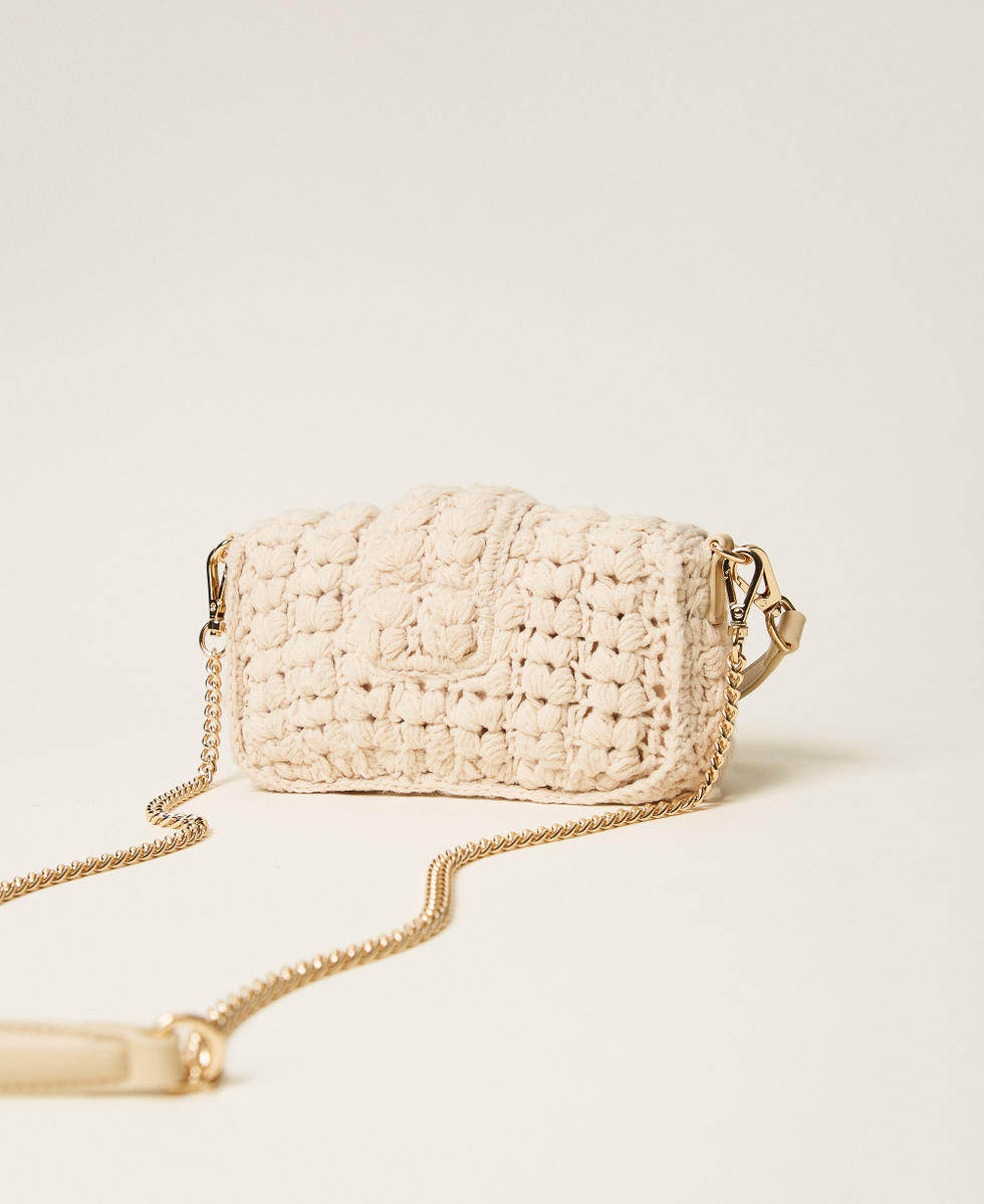 Amie' crochet shoulder bag Woman, Beige | TWINSET Milano