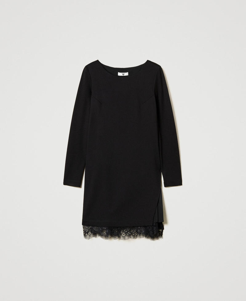 Abito corto con pizzo Nero Donna 242LL2JBB_00006_S0