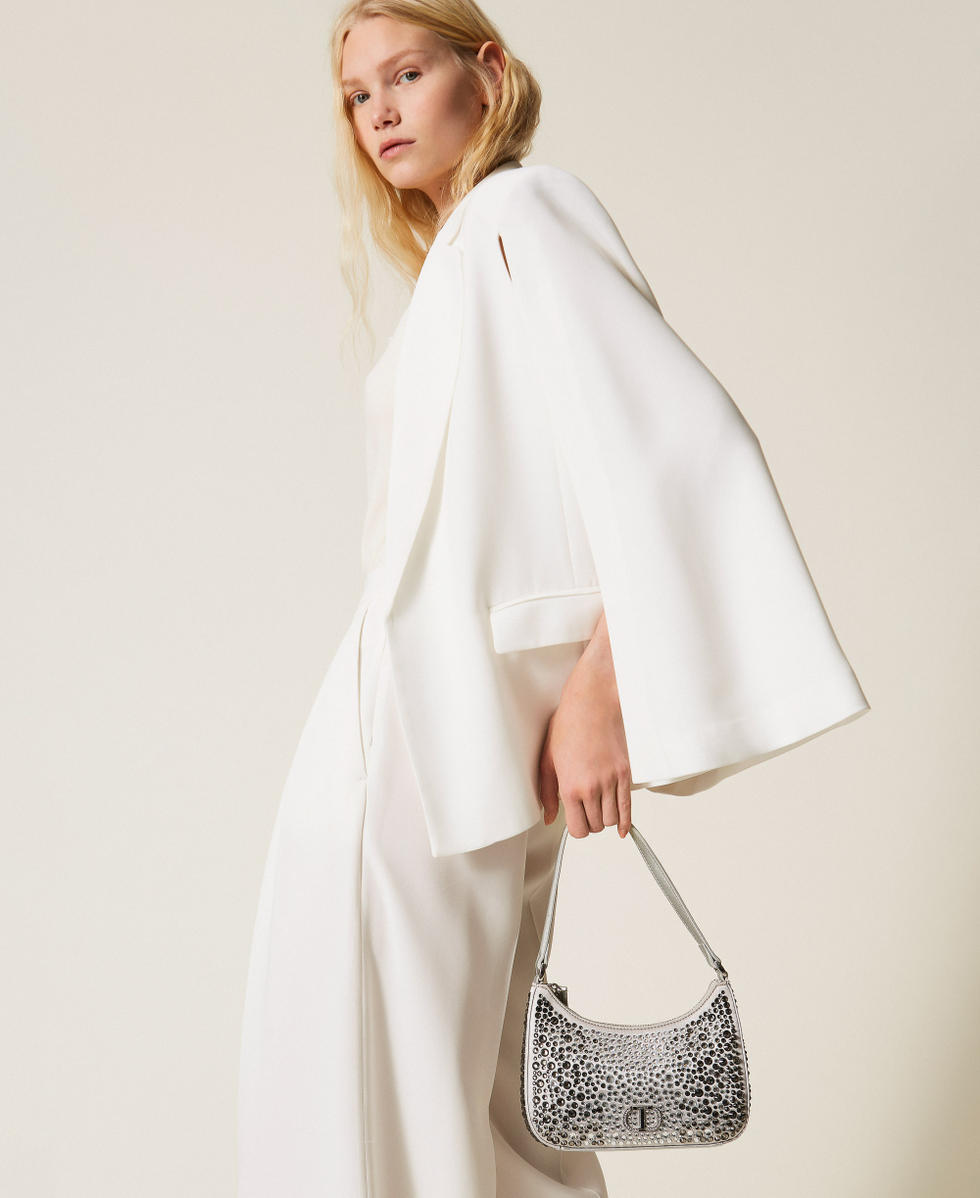 Hobo-Bag mit Strass Silber Frau 252TB7211_00995_T0