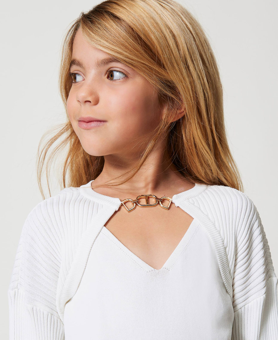 Knit top and shrug with clasp "Ice" White Girl 251GJ3QW6_00808_04