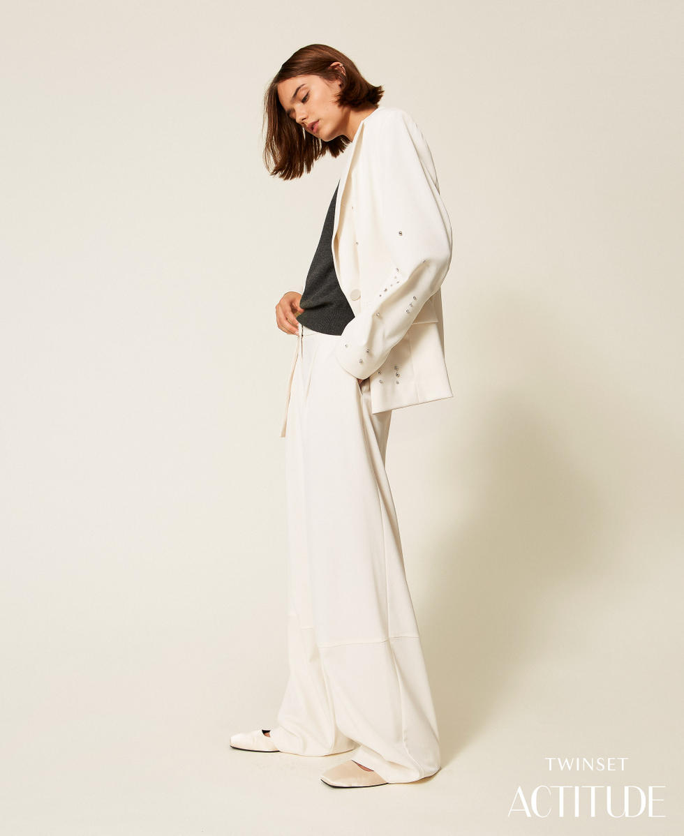 Palazzo trousers with pleats