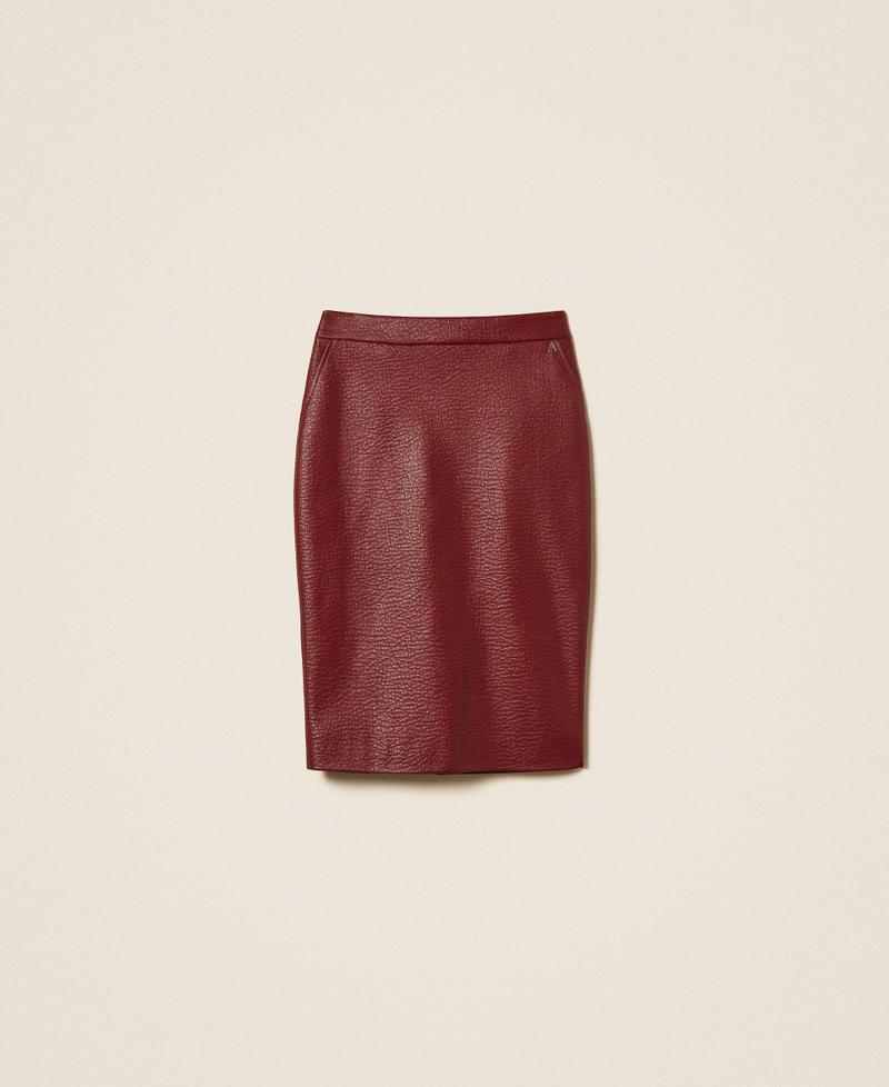 Faux leather midi skirt "Rhubarb" Red Woman 262AP2293_13643_S0