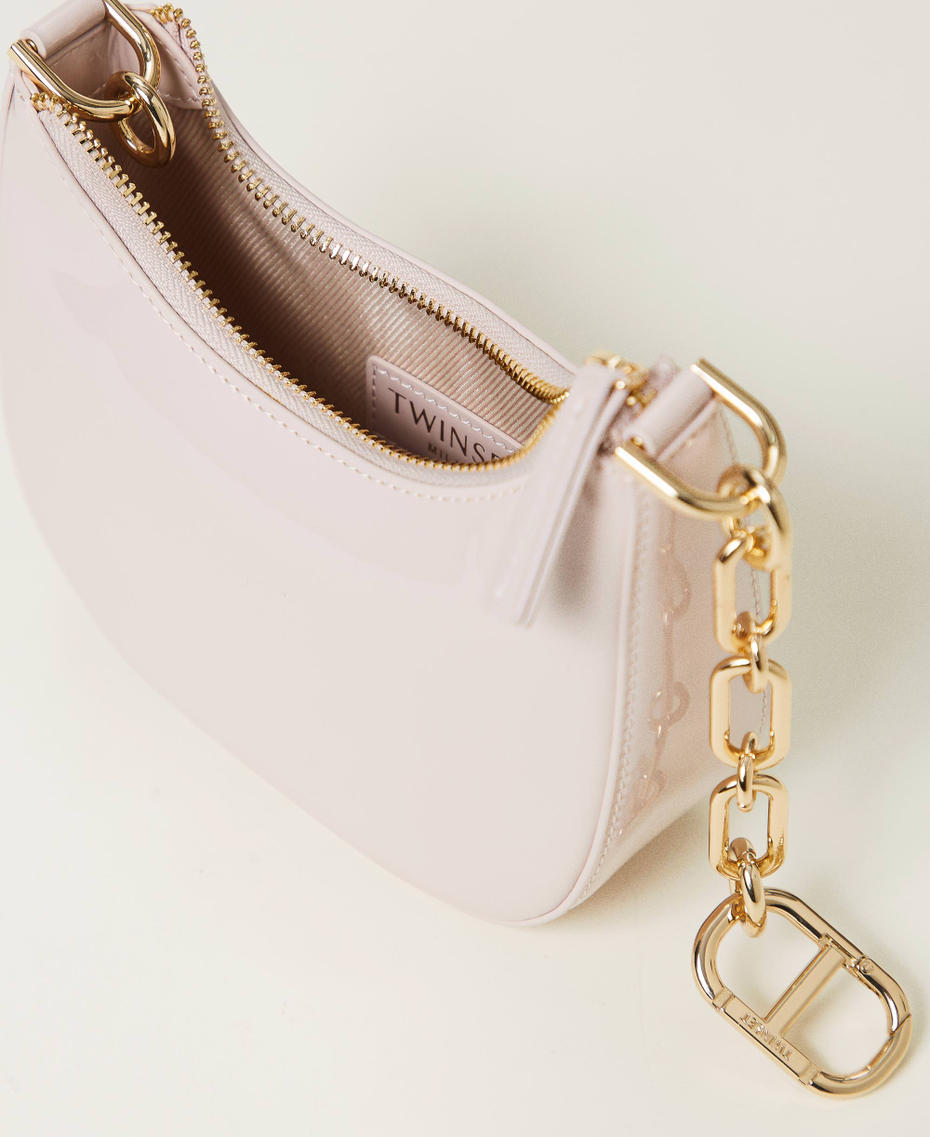 ‘Mini Croissant’ patent effect bag