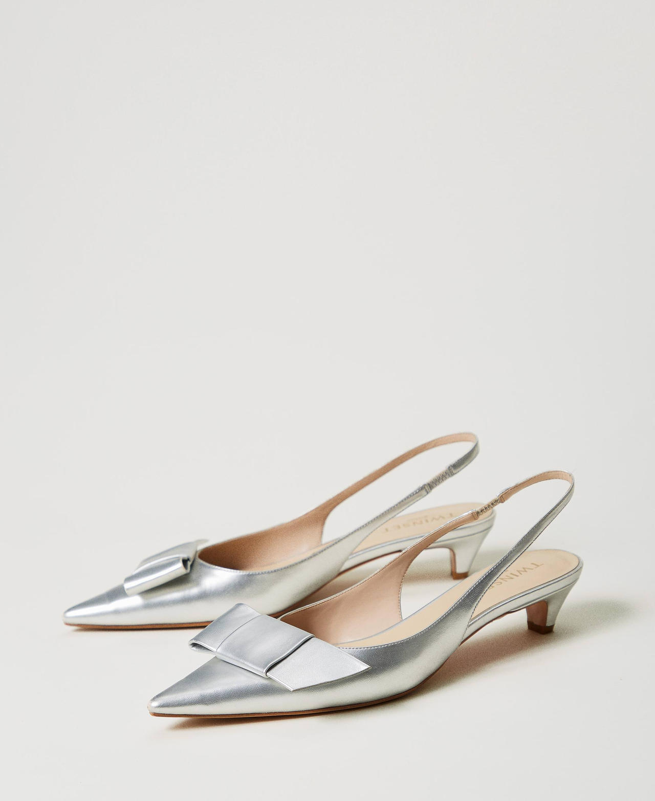 Escarpins slingbacks avec nœud Argent Femme 251TCP090_00995_02