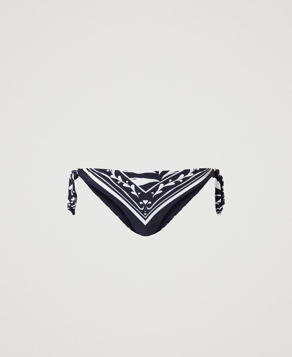 Tanga de bain avec imprim&eacute; foulard Imprim&eacute; Foulard Classic Blue/Classic Blue Femme 251LMMX89_12489_S0