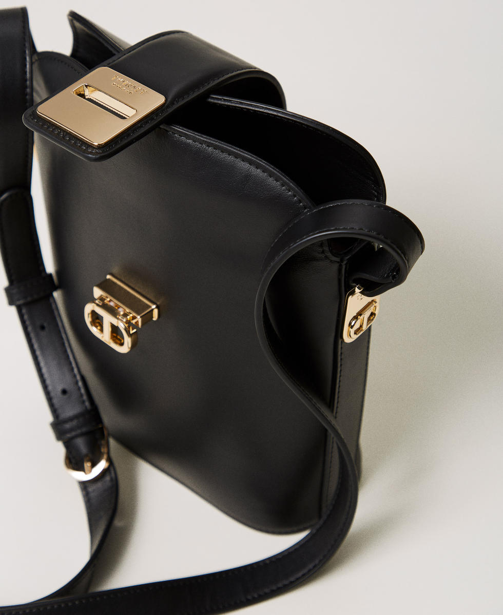 Leather bucket bag