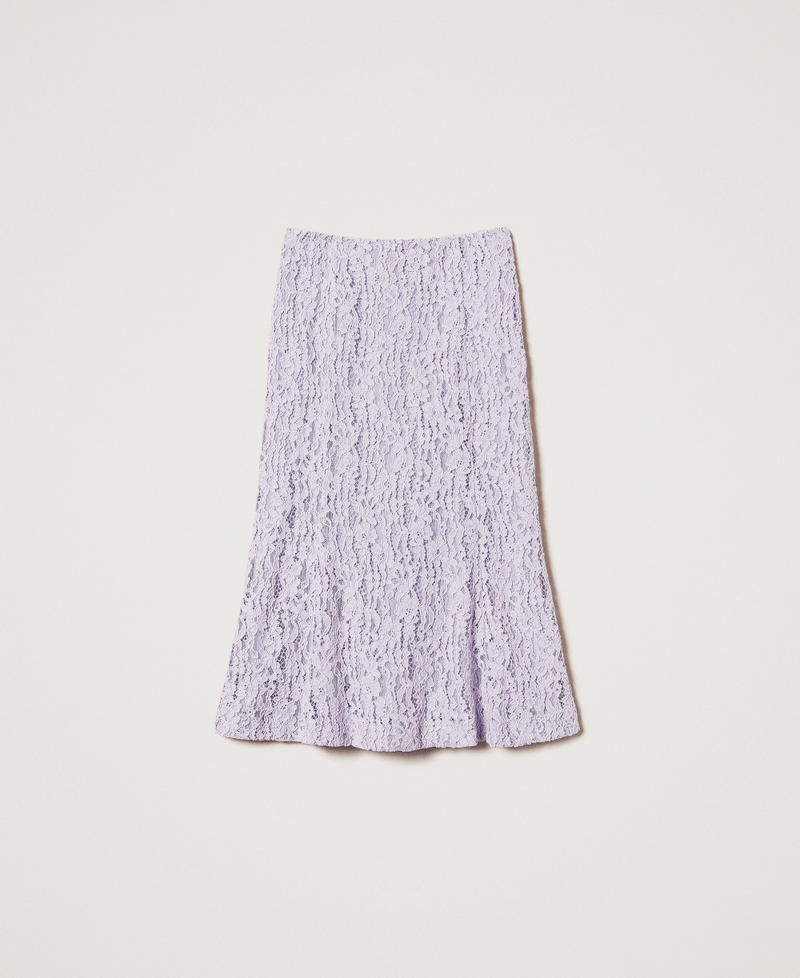 Midi skirt in floral lace Lilac Flowers Woman 251TT2015_00703_0S