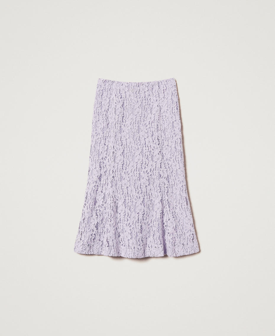 Midi skirt in floral lace Lilac Flowers Woman 251TT2015_00703_S0