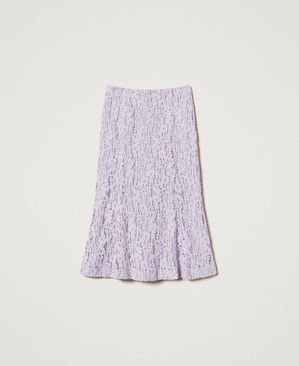 Midi skirt in floral lace Lilac Flowers Woman 251TT2015_00703_S0