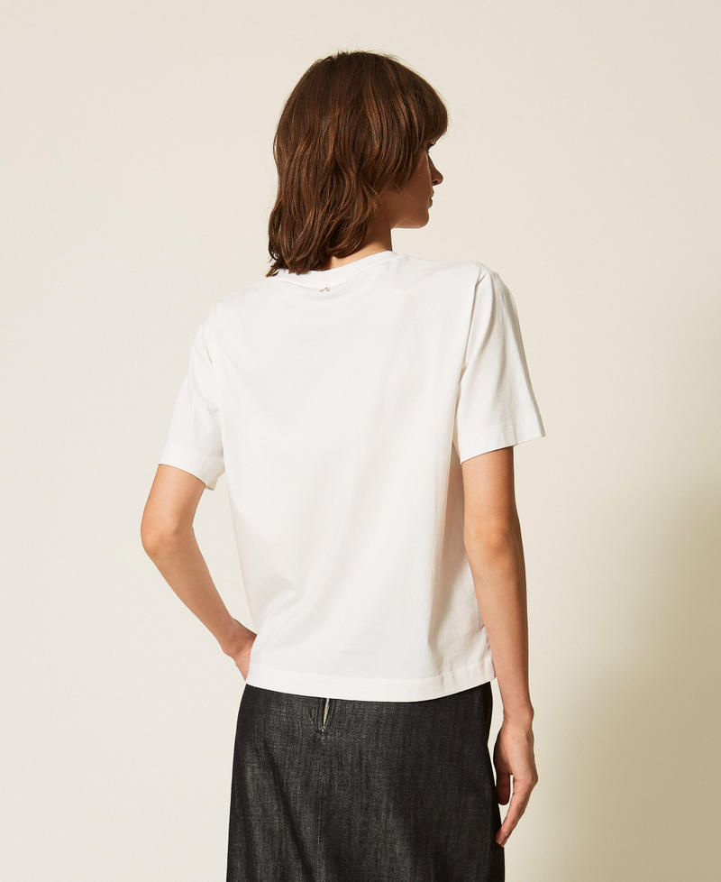 T-shirt slim con ricamo Off White Donna 262AP2480_00526_03