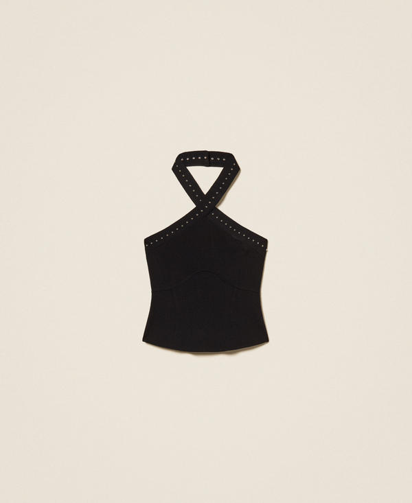Halter neck knit top