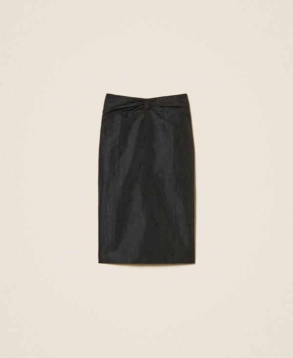 Midi moir&eacute; skirt with bow