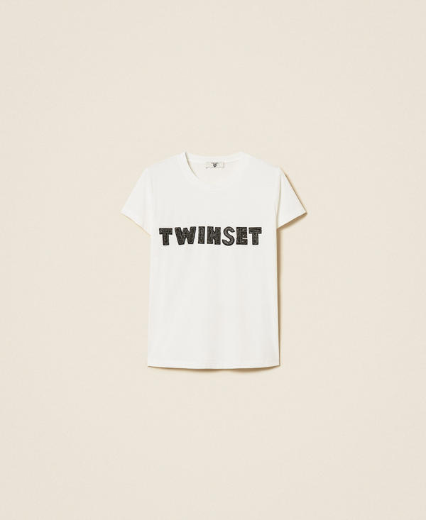 T-Shirt mit besticktem Logo-Patch