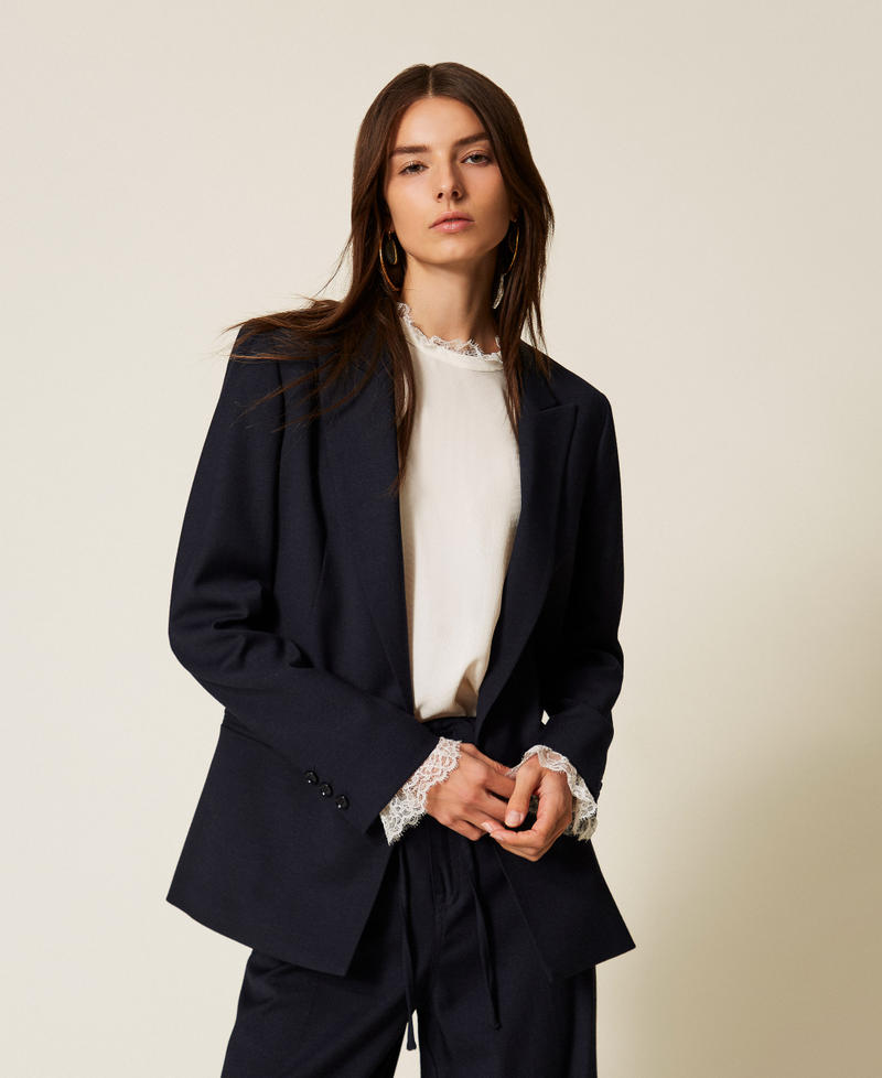 Wool blend blazer Classic Blue Woman 252TT2128_11956_01