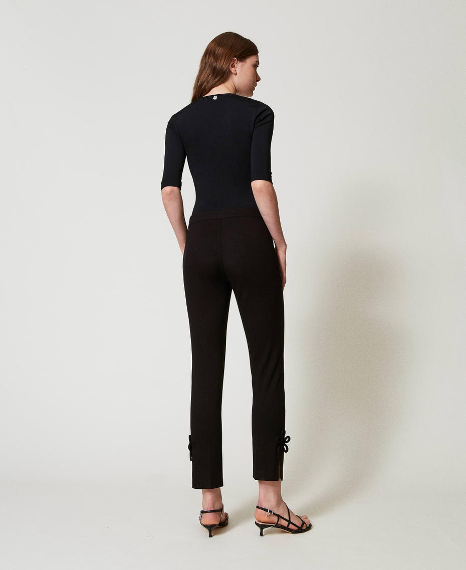 Cigarette trousers with flowers Black Woman 251AP2533_00006_03