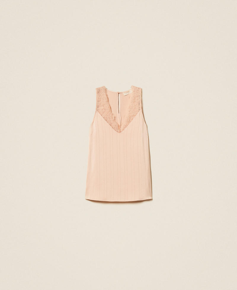 Top in raso e pizzo Rosa "Peachy Keen" Donna 262TP2124_11947_S0