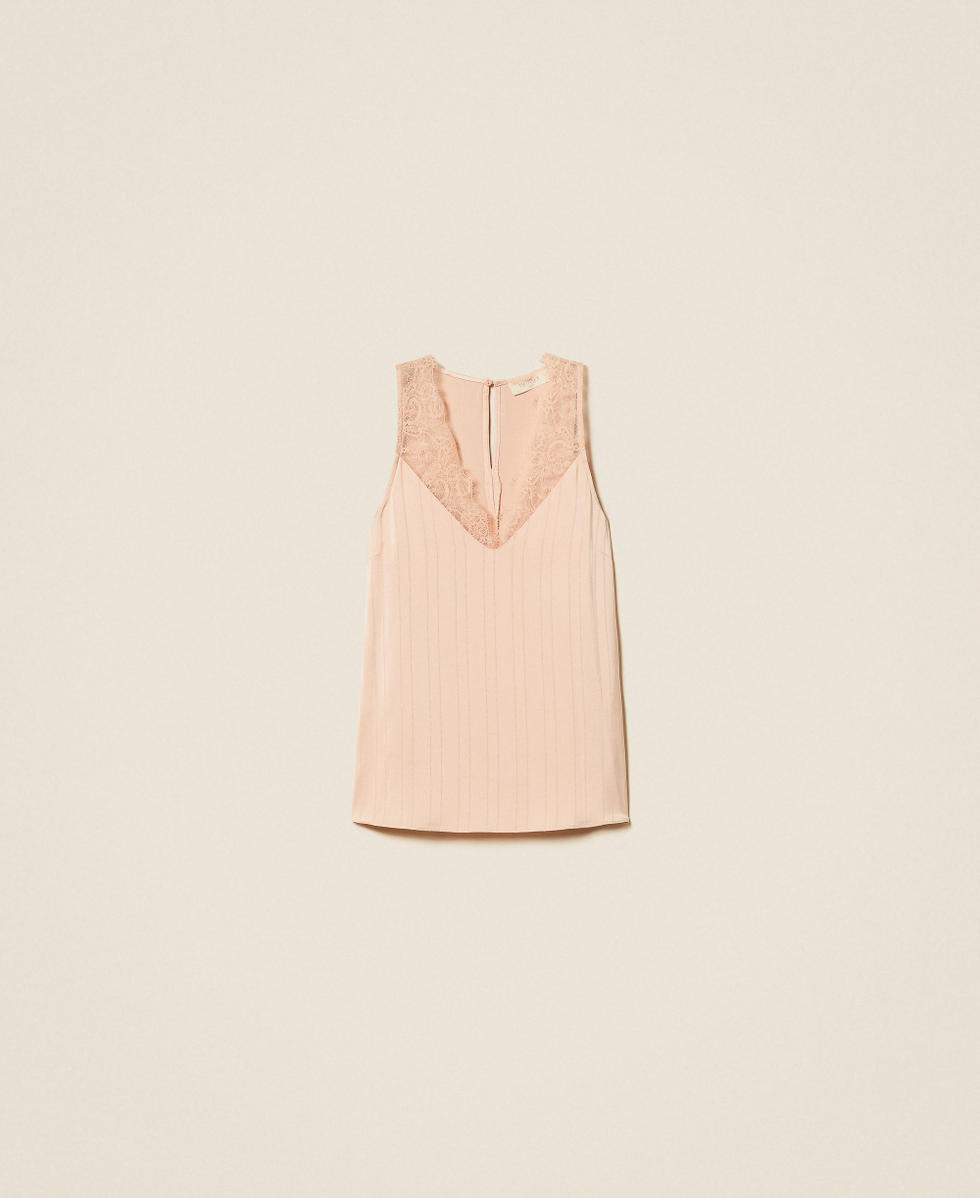 Top aus Satin und Spitze &bdquo;Peachy Keen&ldquo;-Rosa Frau 262TP2124_11947_S0