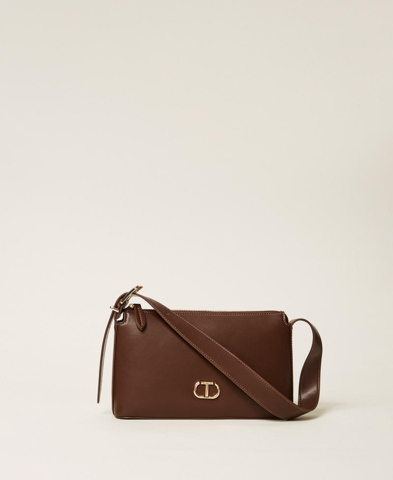 Shoulder bag with logo Coffee Woman 252TB7023_00203_01