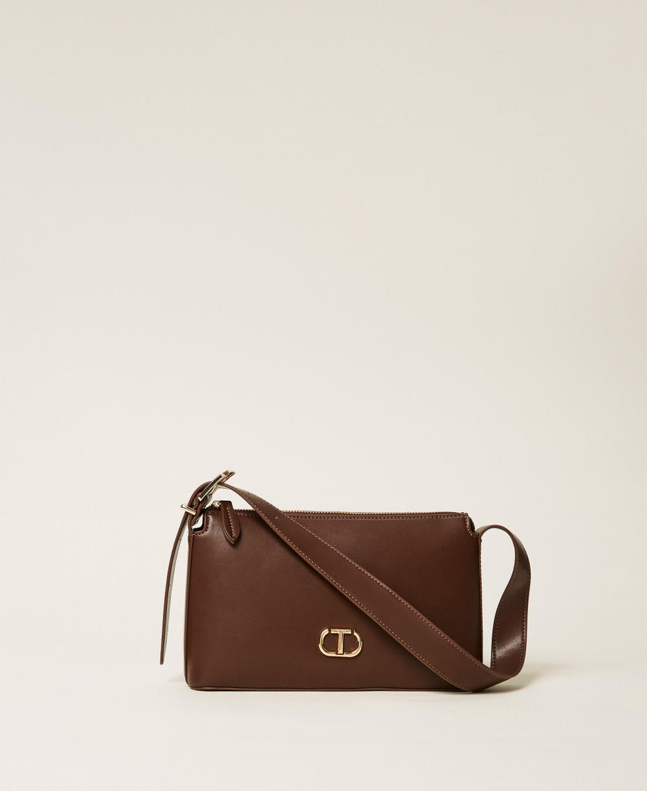 Shoulder bag with logo Coffee Woman 252TB7023_00203_01