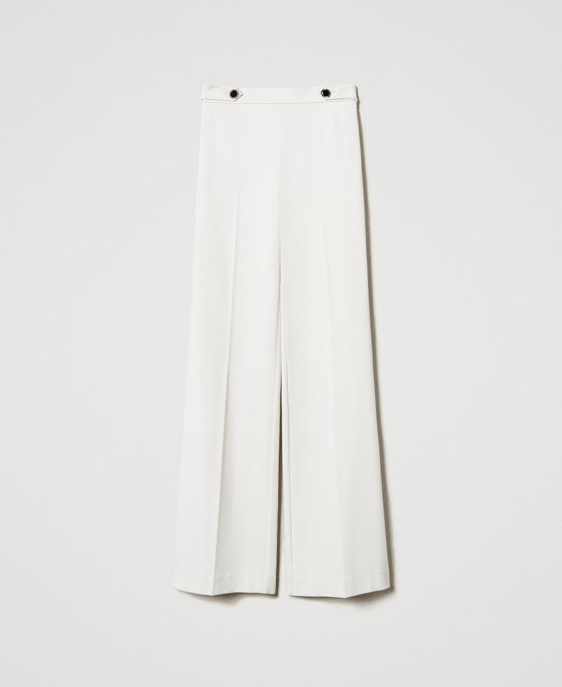 Wide leg trousers with jewel buttons