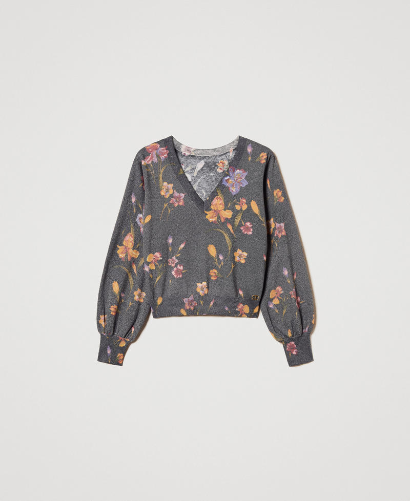 2-in-1-Pullover mit Blumenprint Print Iris Multicolor / Black Frau 251TP3650_12328_S0