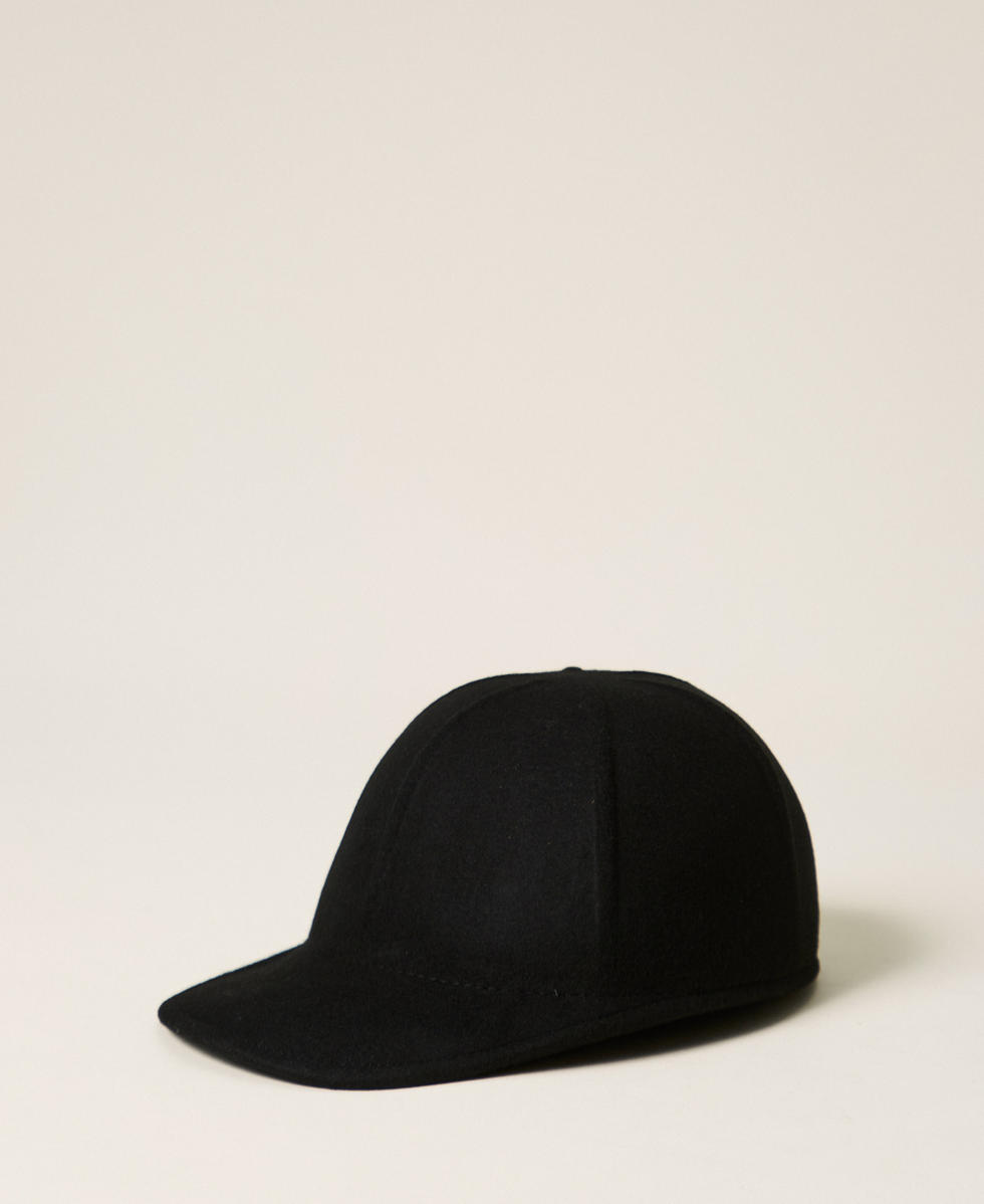 Cappello da baseball in panno di lana Nero Donna 262TA4460_00006_01
