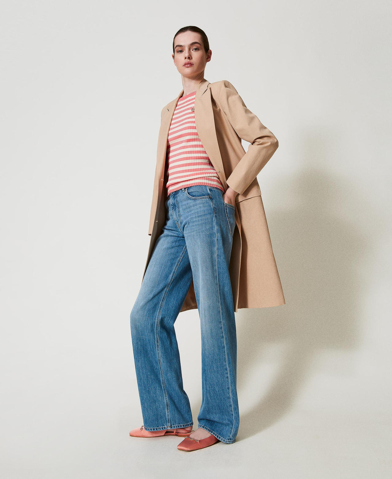 Straight fit jeans with five pockets Light Denim Woman 251TP2571_03498_02