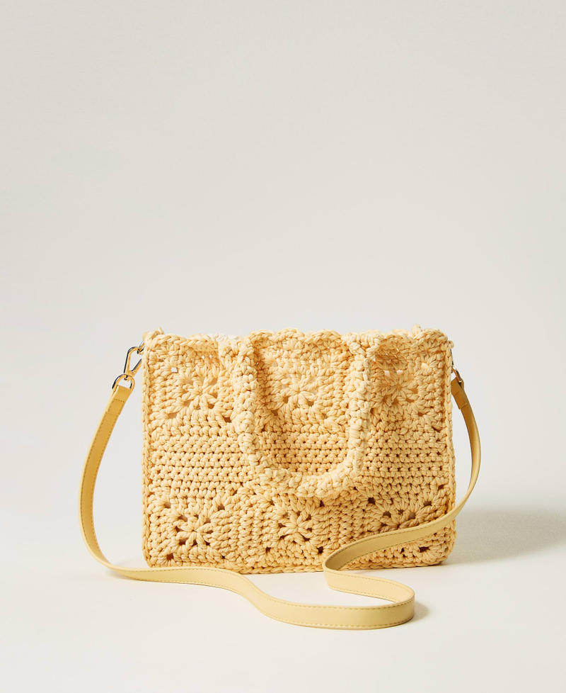 ‘Bohémienne’ crochet shopper bag Pale Yellow Woman 251TB7411_12144_03
