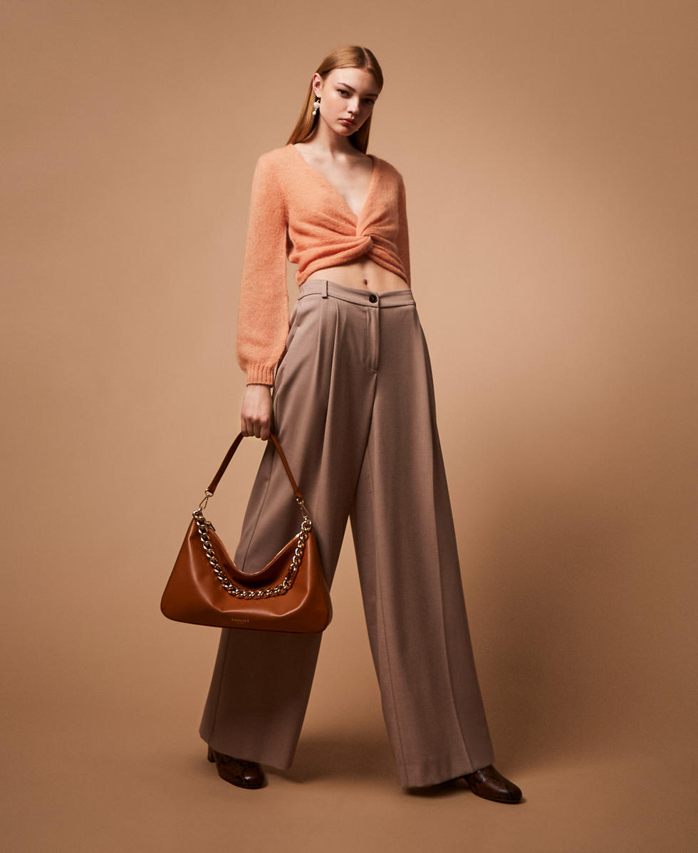Palazzo trousers with pleats
