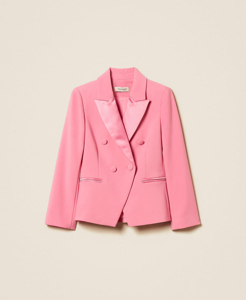 Cr&ecirc;pe and duchess blazer "Sunrise" Pink Girl 261GJ2Q55_07207_S0
