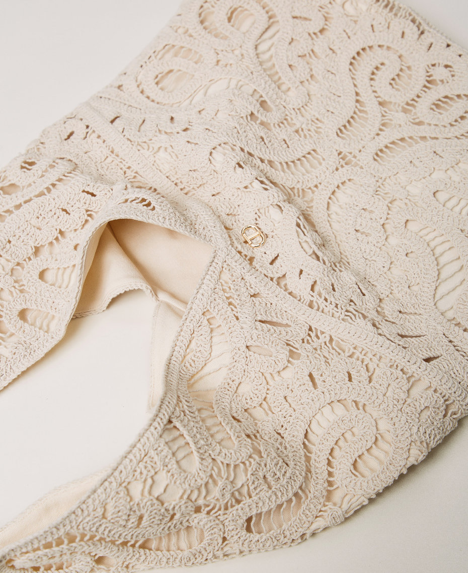 'Ventotene' crochet hobo bag Pale "Ginger Root” Beige Woman 251TS8040_11640_03