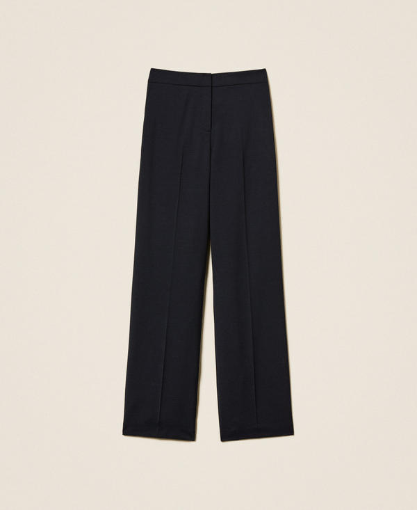 Wool blend trousers