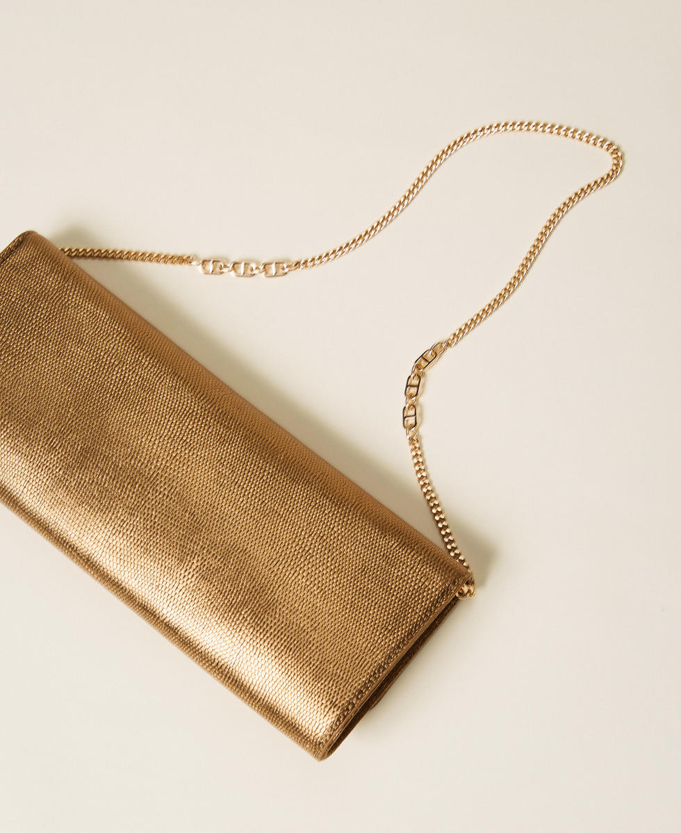 Borsa a tracolla in pelle laminata Oro Giallo Donna 252TD8130_10366_03