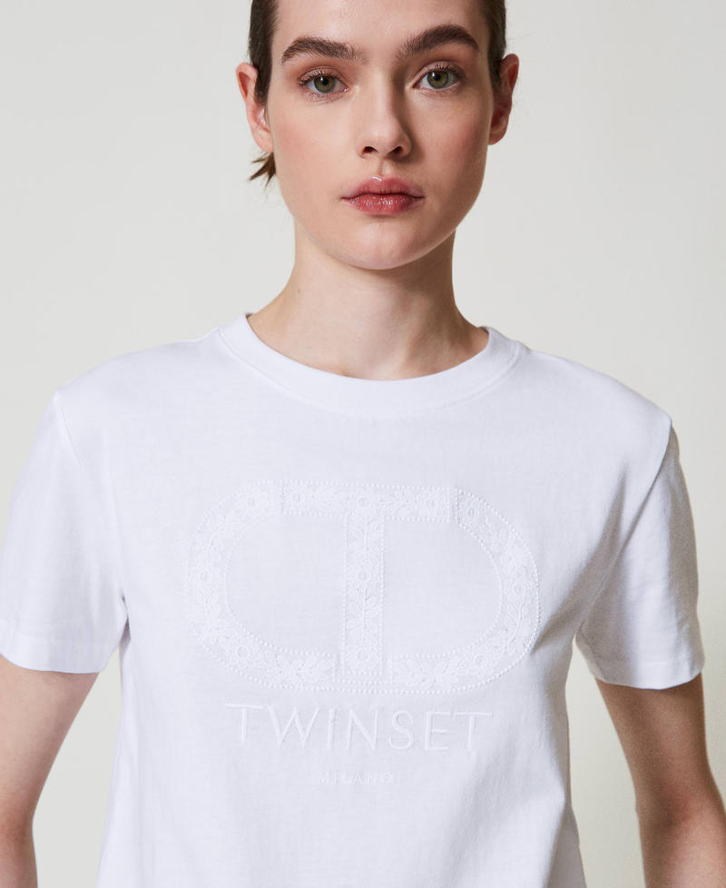 T-shirt with Oval T embroidery White Woman 251TP2072_00001_04
