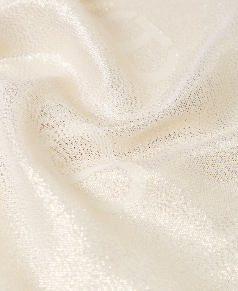 Jacquard stole with lurex and Oval T White Snow Woman 251TO5280_00282_02