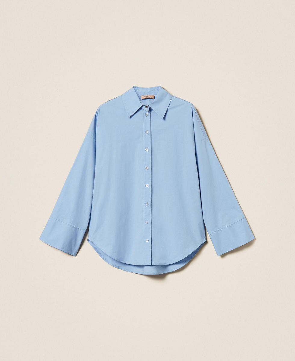 Wide poplin shirt