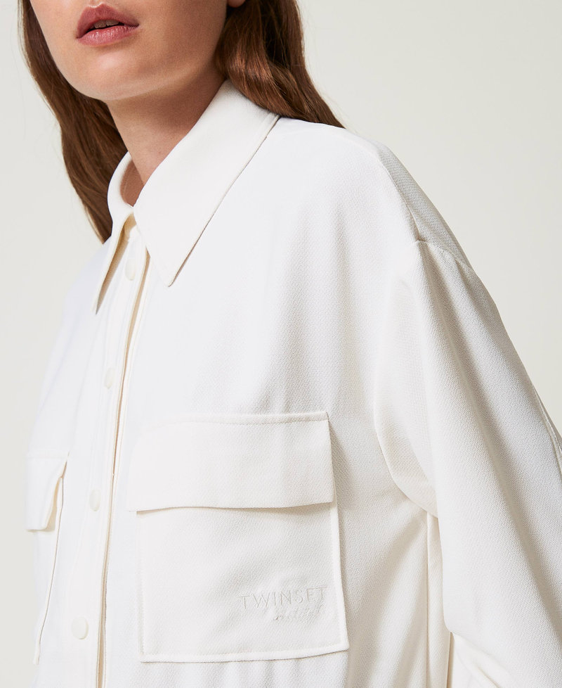 Camicia in crêpe piquet Bianco Sugar Donna 251AP2330_00632_03