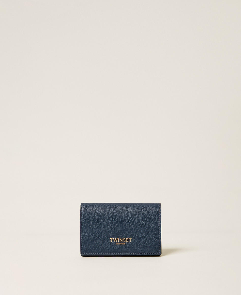 Portefeuille moyen avec logo Bleu &laquo;&nbsp;True Navy&nbsp;&raquo; Femme 261TH7013_05259_01